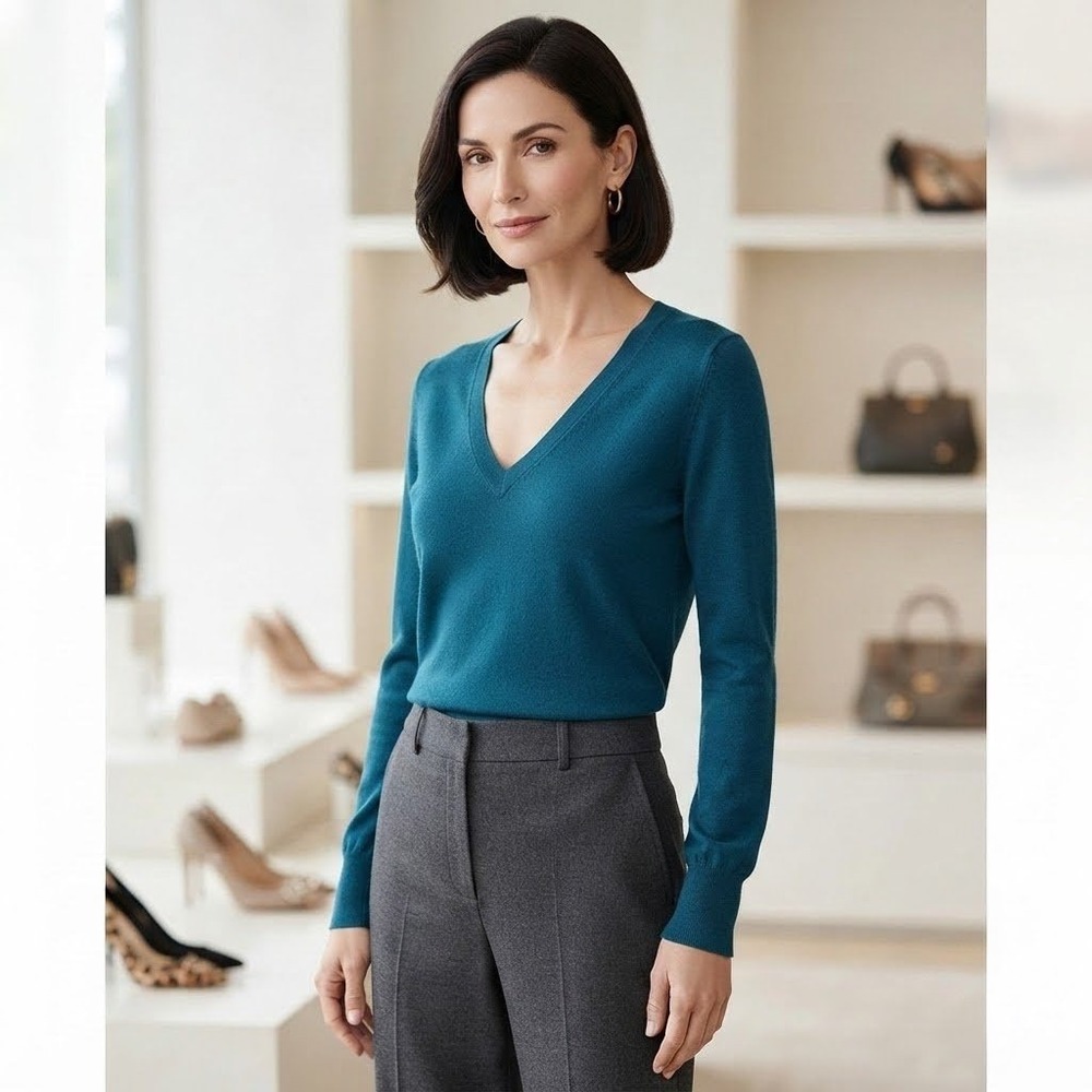 Club Monaco Sweater Womens Small Italian Merino Wool Quiet Luxury Winter Office